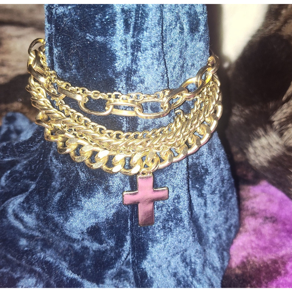 Seven Chain Cross Bracelet Religious - Picture 2 of 2
